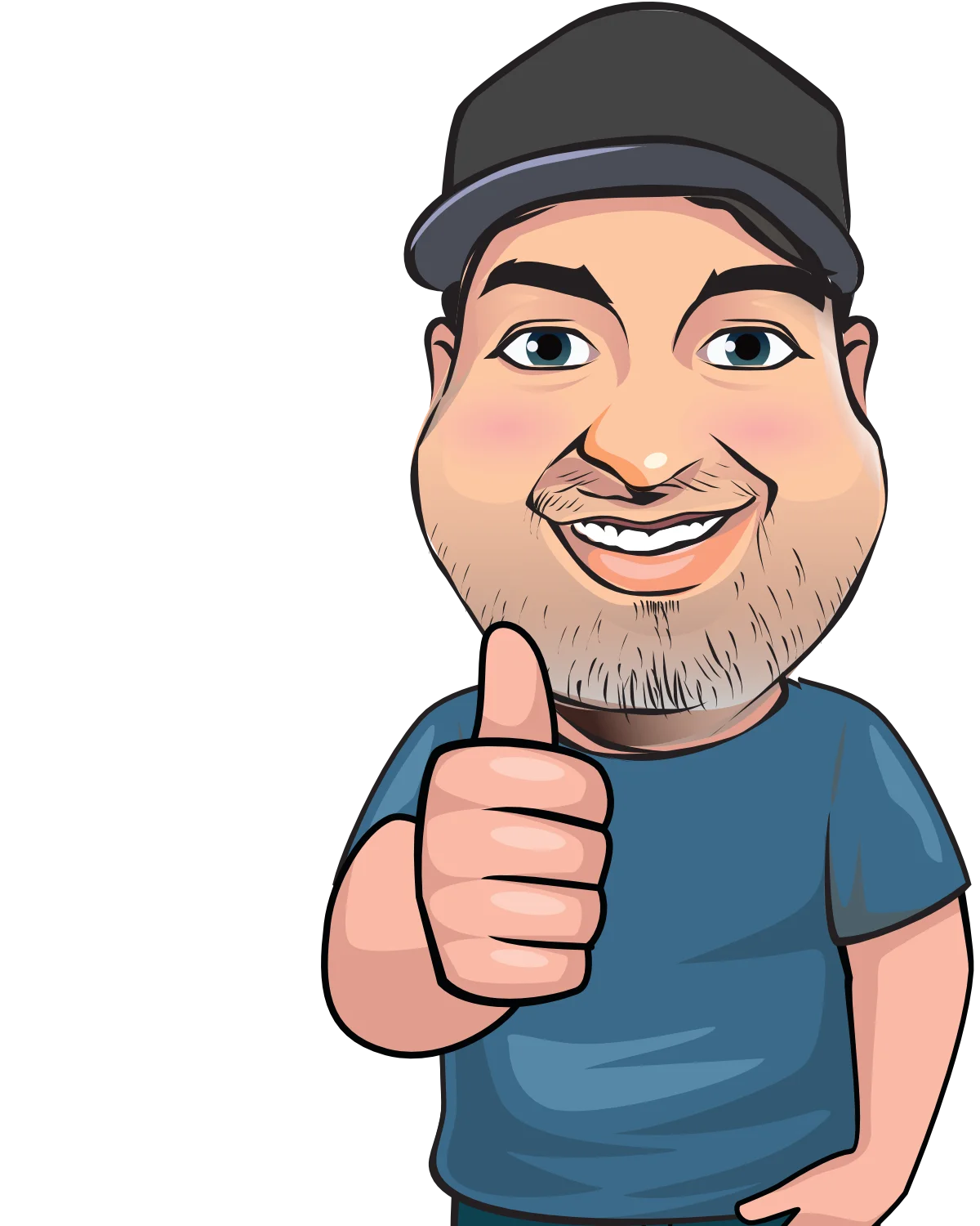 Cartoon illustration of Mike giving a thumbs up